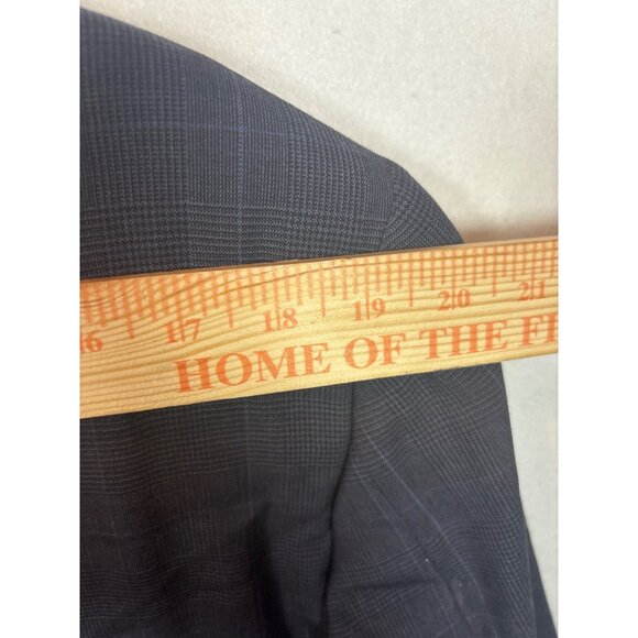 Vtg Polo University polo club by Ralph Lauren Mens Two-Button Navy Plaid 42 - Picture 11 of 16